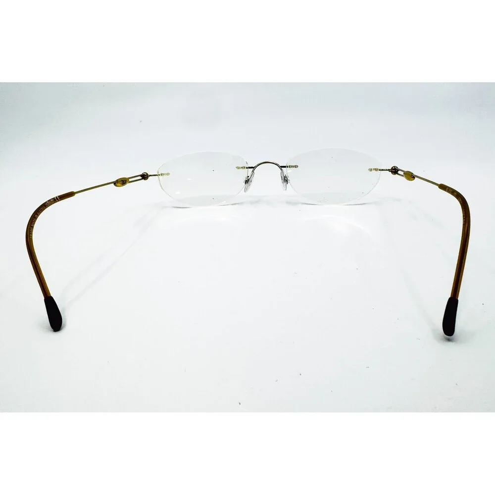 Silhouette Eyeglasses Frames Unisex Gold Rimless Oval Austria 40971 OS